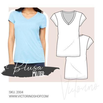 Patrón de costura - Blusa mujer sport cuello V