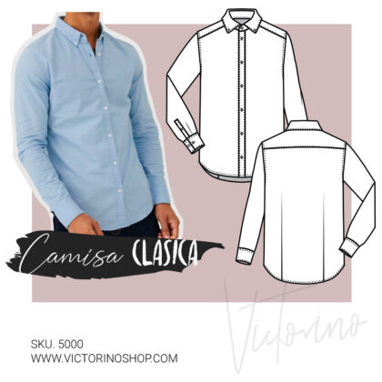 Patrón de costura - Camisa con botones Hombre