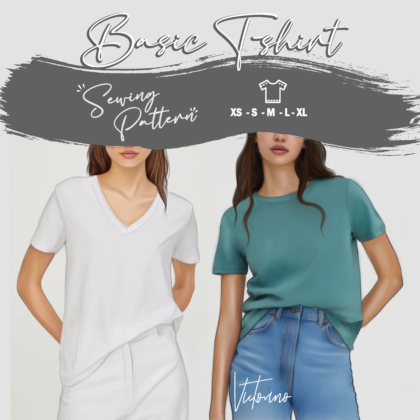 Patrón De Costura Pdf  Camiseta - Polera - T-shirt para mujer - 2 Tipos De Cuello