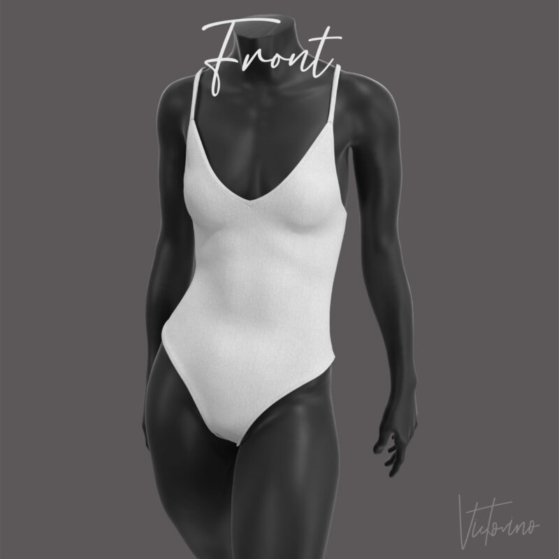 Patron de costura PDF - Body Traje de baño de una pieza escote en V - One-piece swimsuit straight neckline - Imagen 3