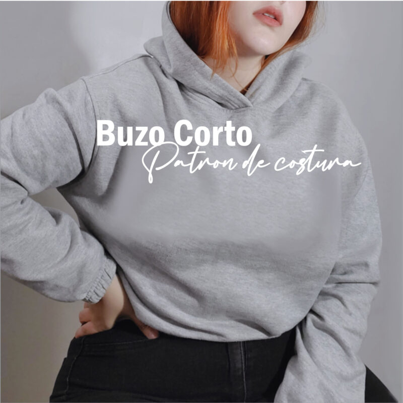 Patrón de costura PDF – Buzo corto con capota - Cropped Hoddie - Sudadera Mujer- - Imagen 3