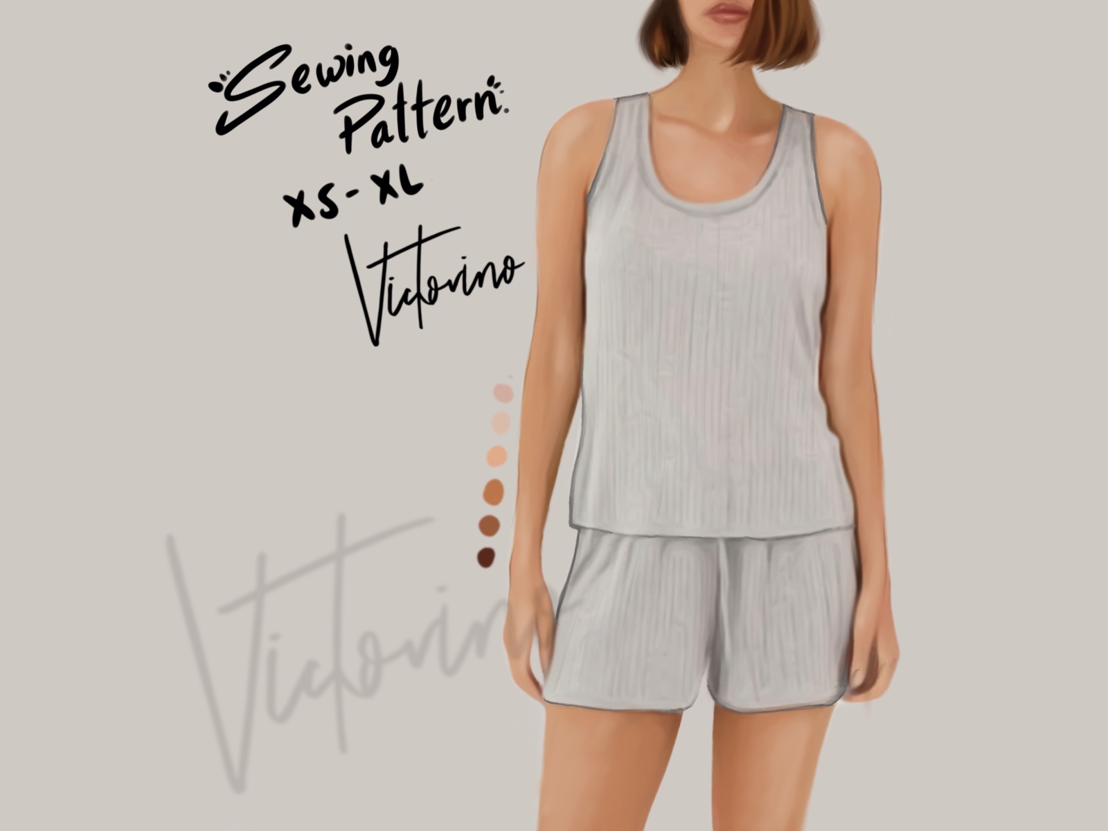 Patrones Blusa De Pijama Para Mujer MOLDE PIJAMA PIEZAS MUJER 2302