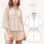 Conjunto Pijama hot shorts y blusa camisera boho - Patrón de costura PDF A0 y doméstico en todas las tallas
