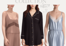 Colección de pijamas Satín seda y encaje para dormir - Patrón de costura PDF A0 y doméstico en todas las tallas